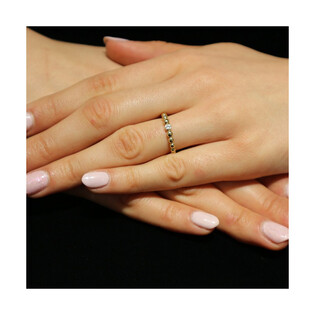 Pierścionek złoty z cyrkonią na szynie beads nr AR ICR5070-FCZ próba 585 