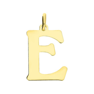 Literka srebrna pozłacana-E BC-Litera 2cm-E Gold próba 925