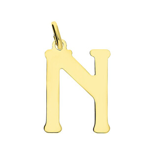 Literka srebrna pozłacana-N BC-Litera 2cm-N Gold próba 925