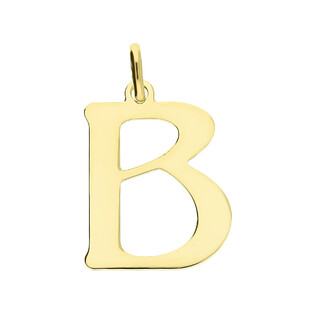 Literka srebrna pozłacana-B BC-Litera 2cm-B Gold próba 925