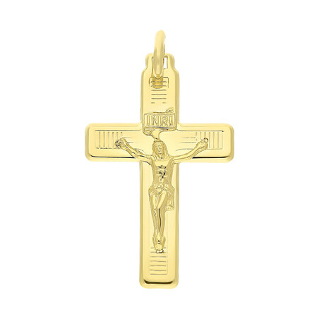 Krzyżyk złoty z wizerunkiem żłobiony środek CB C-605 próba 333