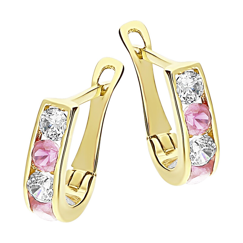 Kolczyki złote dla dziecka nr MZ T5-A7 Au 585 Sezam - 1