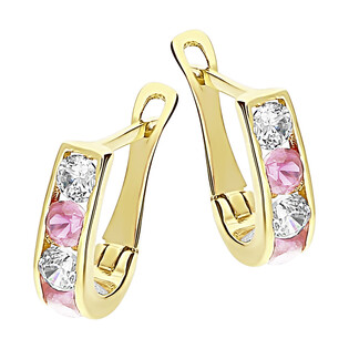 Kolczyki złote dziecięce z cyrkoniami próba 375