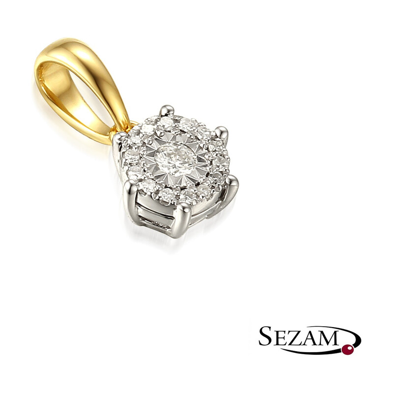 Pierścionek złoty z diamentami SWEET AW 48553 YW próba 585