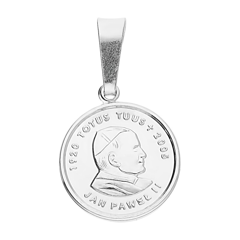 Medalik okrągły Papież Jan Paweł II 15mm DJ M056 próba 925