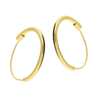 Kolczyki złote kółka szarniry owalne 15mm FL-002 próba 585