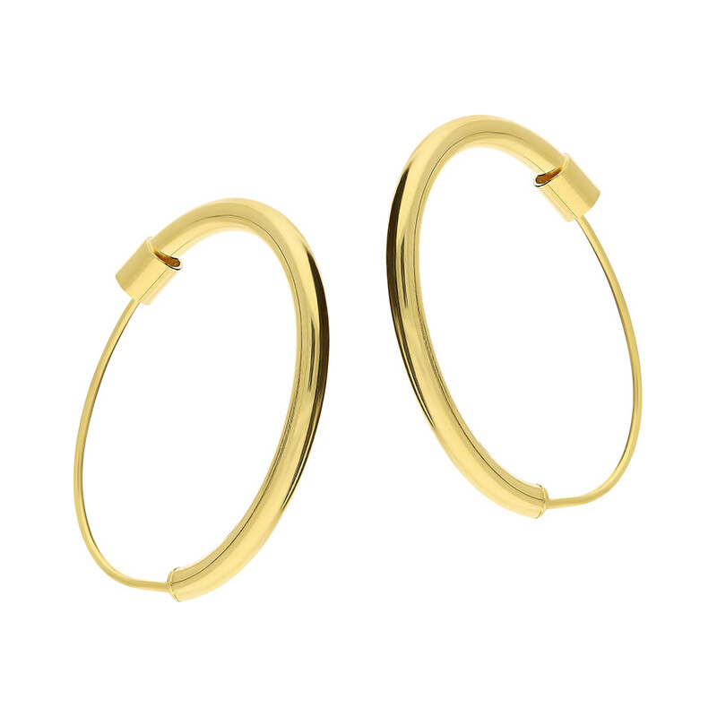 Kolczyki złote kółka szarniry owalne 15mm FL-002 próba 585