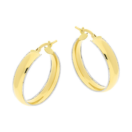 Kolczyki złote kółka szerokie z grawerowanymi bokami/ang,zap.  FL-022 próba 585