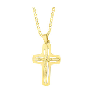 Złoty krzyżyk prawosławny z dopasowanym łańcuszkiem M2 C-354+FPBCGDE 065 próba 585