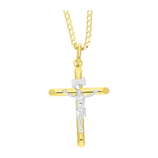Złoty krzyżyk z wizerunkiem Jezusa z dopasowanym łańcuszkiem M2 C-503M+GAXPDE 0+1 040 próba 585