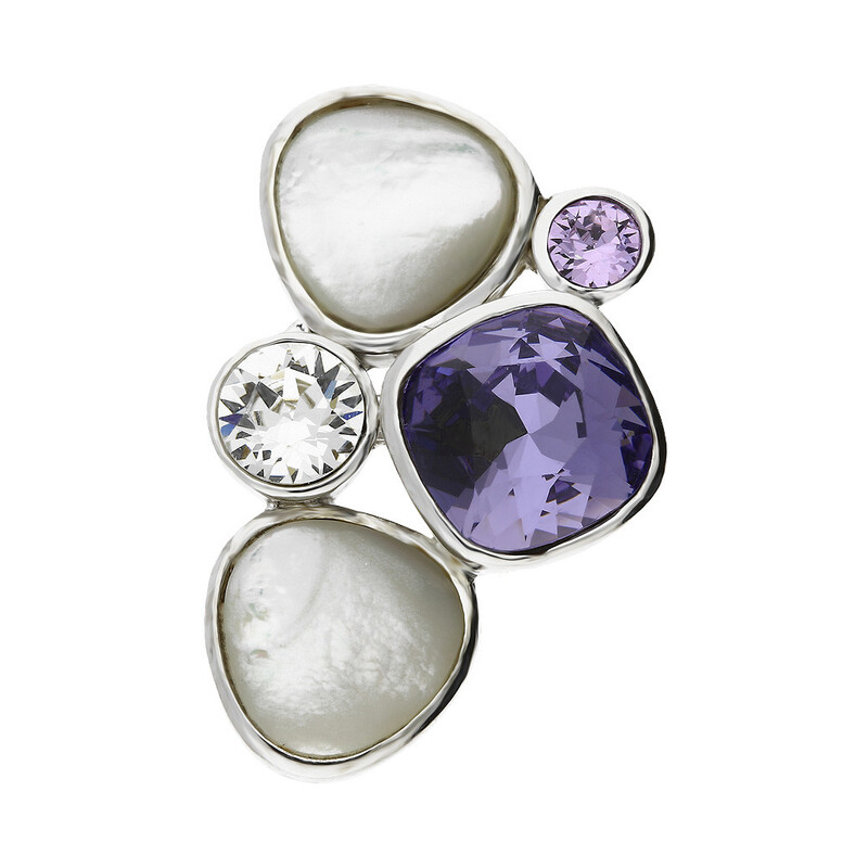 Zawieszka romby i kółka z masą perłową i kryształem Swarovskiego  NJ24 1610165 próba 925