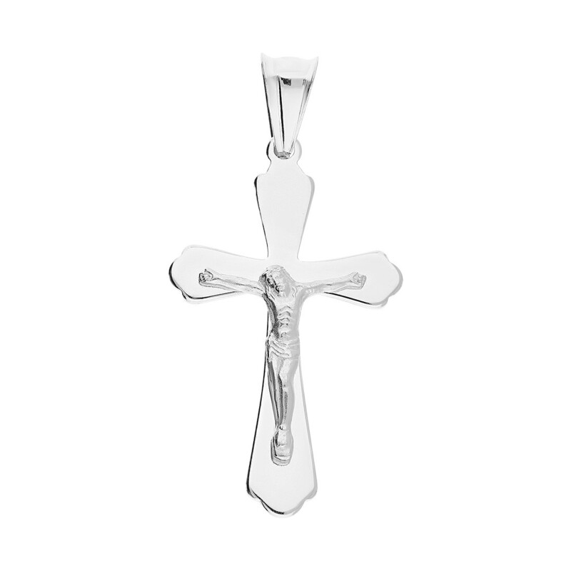 Krzyżyk srebrny z wizerunkiem ramiona falbanki MV K177 próba 925
