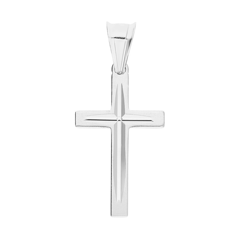 Krzyżyk srebrny gładki ramiona kwadratowe MV KD044 rod próba 925