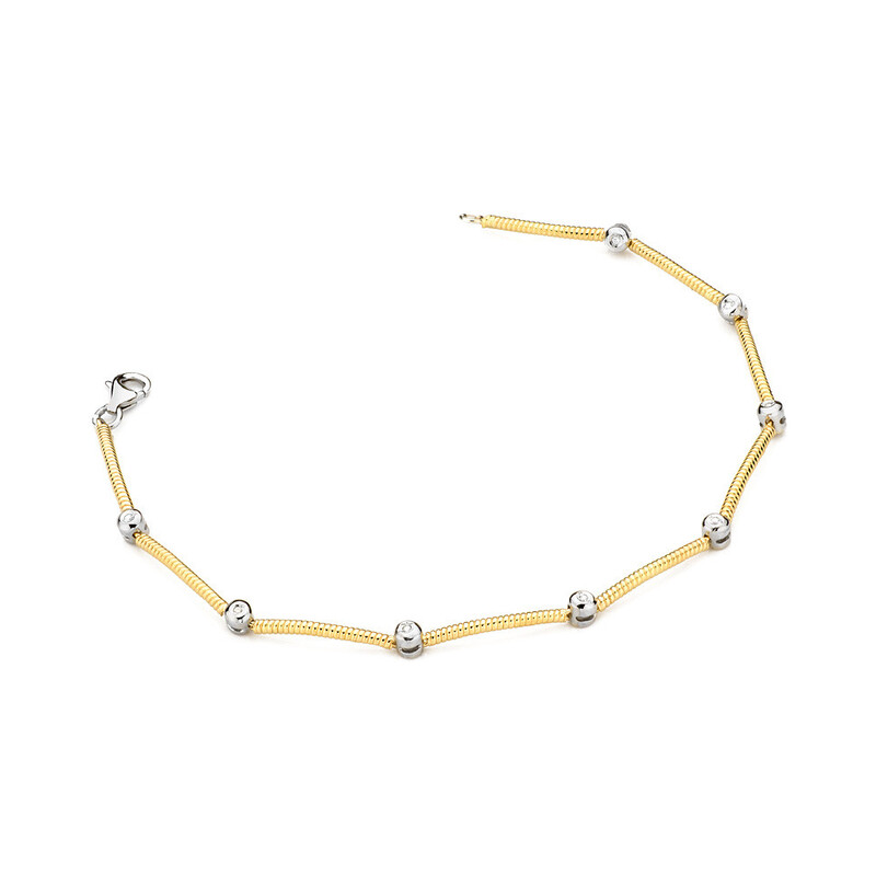 Bransoleta złota z diamentami i żłobionymi pałkami BE B-17668 próba 585