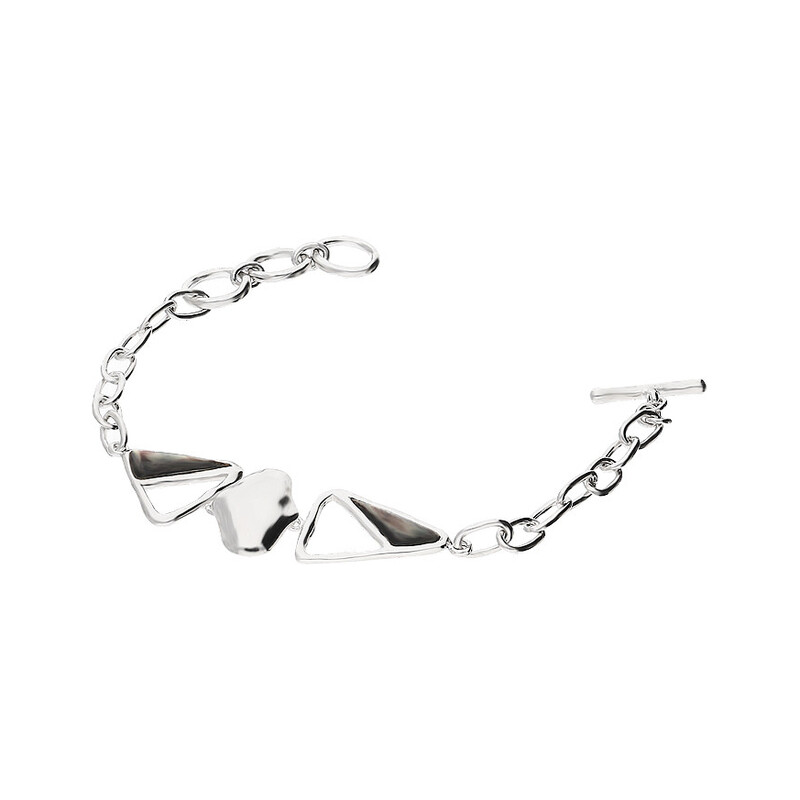 Bransoleta trójkąty z szarą masą perłową NJ15 4630003 próba 925