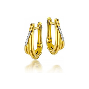 Kolczyki złote VENEZIA z diamentami/ang,zap. BE KO-5 próba 585