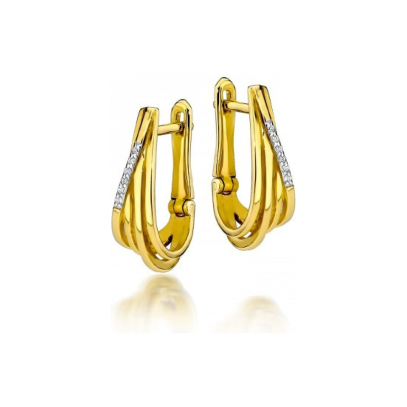 Kolczyki złote VENEZIA z diamentami/ang,zap. BE KO-5 próba 585