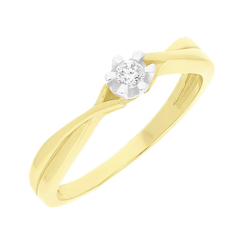 Pierścionek złoty z cyrkonią w 6 łapkach NB 501176 próba 585