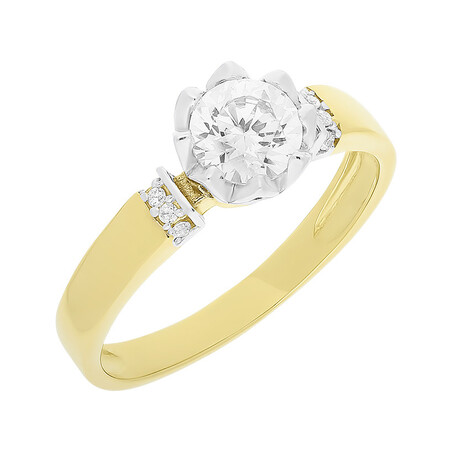 Pierścionek złoty ROYAL z cyrkonią NB991 próba 585