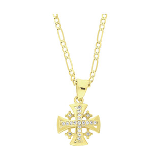Złoty krzyżyk Jerozolimski z dopasowanym łańcuszkiem M2 X10-VX9ZP0180+GADEBC 1+3 040 próba 585