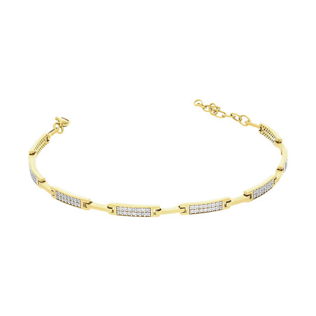 Bransoleta złota LINE prostokąty z cyrkoniami PX 1004 próba 585