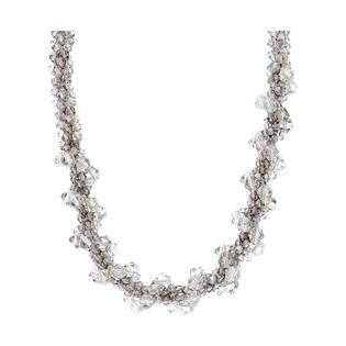 Naszyjnik z szarymi kamieniami jubilerskimi SR KOR228 szare