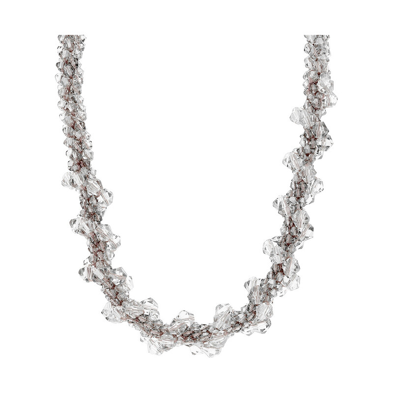 Naszyjnik z szarymi kamieniami jubilerskimi SR KOR228 szare