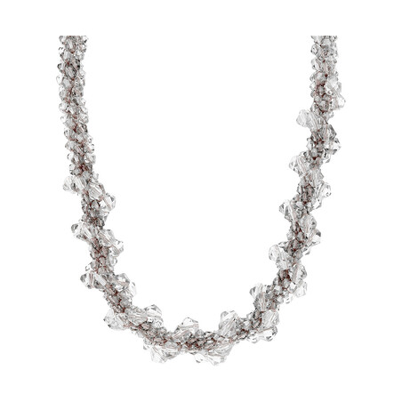 Naszyjnik z szarymi kamieniami jubilerskimi SR KOR228 szare