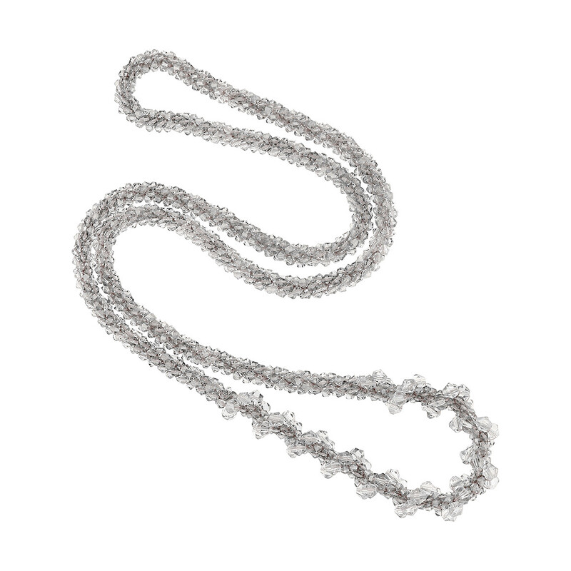 Naszyjnik z szarymi kamieniami jubilerskimi SR KOR228 szare