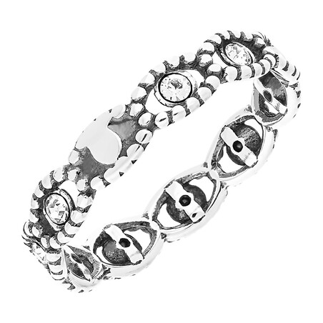 Pierścionek srebrny cyrkonie w oku z kulek beads SZ069 próba 925