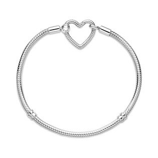 Bransoletka typu wężykowego Pandora Moments z zapięciem w kształcie serca PE 599539C00 próba 925