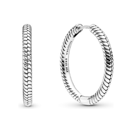 Kolczyki obręcze Pandora Moments Charm PE 299532C00 próba 925