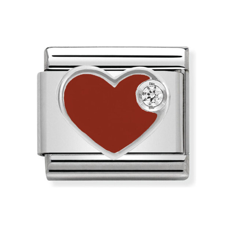 Element Link NOMINATION Composable AG serce emalia z cyrkonią NP 330305 01 AA