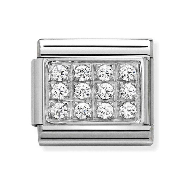Element Link do bransoletki NOMINATION Composable tabliczka z cyrkoniami pave 330307 01