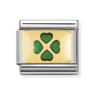 Element link 18K zielona koniczyna NP 030206 27