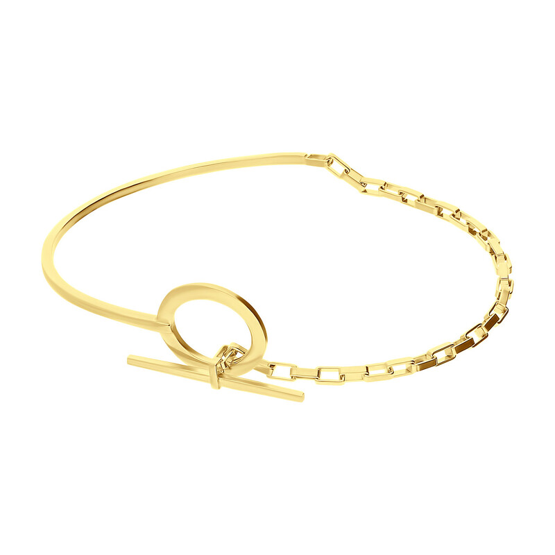 Bransoleta pozłacana półsztywna+anker/zap.togg. A6 07280338-00 próba 925