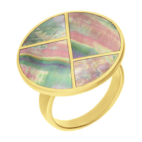 Pierścionek pozłacany koło witraż BB NDPK0017 próba 925