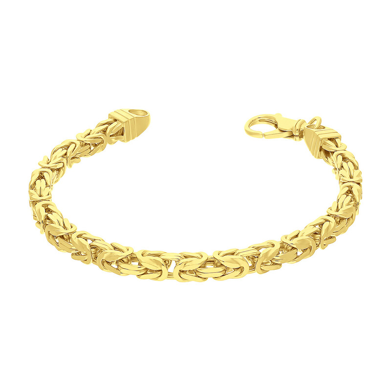 Bransoleta srebrna pozłacana splot królewski nr BC 1380-120 4l GOLD AG 925 Sezam - 1