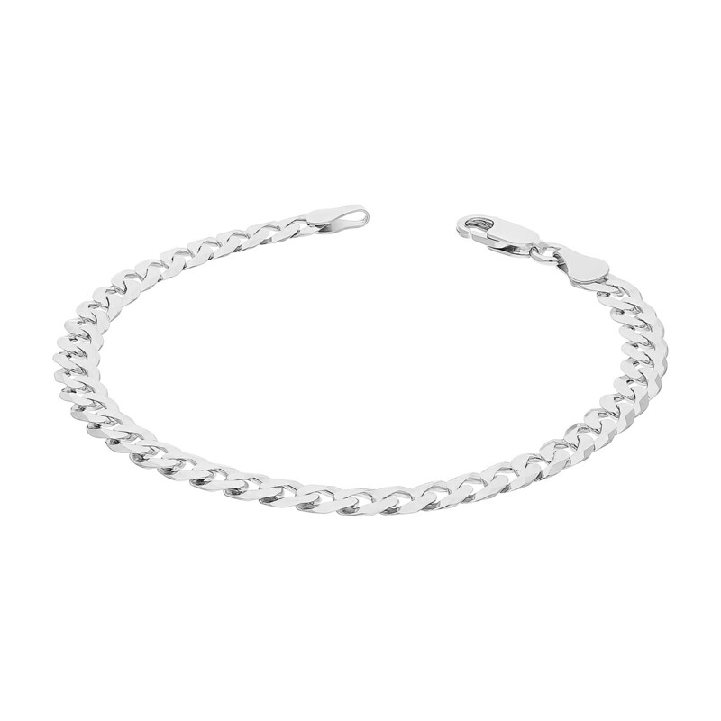 Bransoleta srebrna rodowana typu pancer