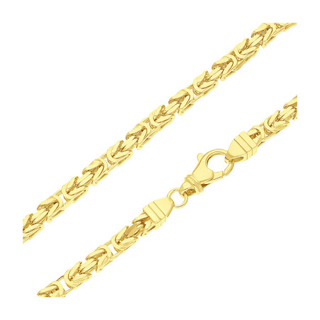 Łańcuszek srebrny pozłacany o splocie królewskim