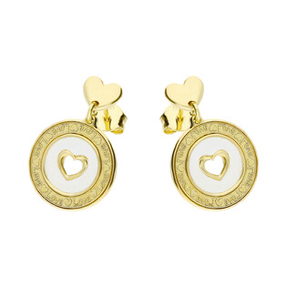 Kolczyki m.perłowa b. koło+serce+LOVE TA ORT7428 GOLD próba 925