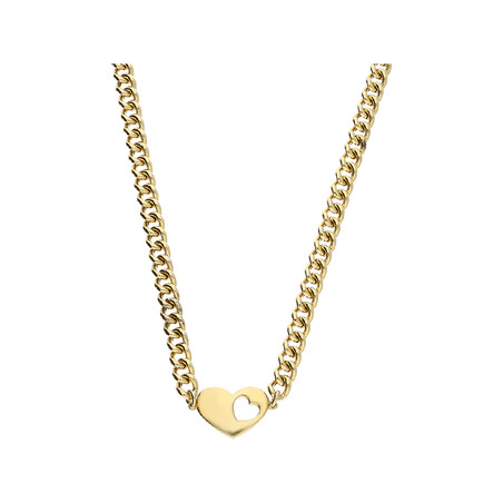 Naszyjnik pozłacany serce z wyciętym sercem/pancer PW NI517-1 gold próba 925