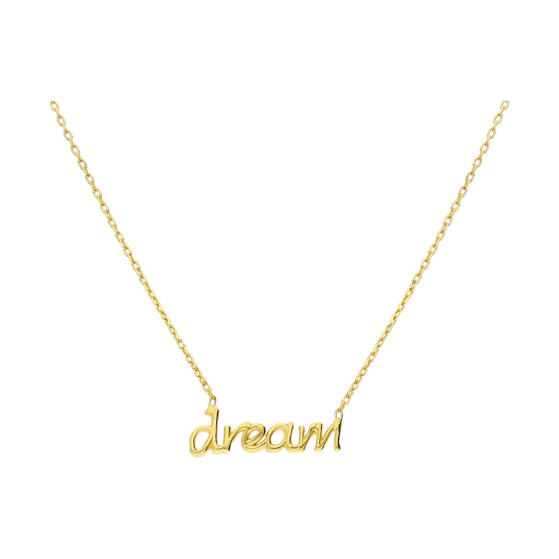 Naszyjnik pozłacany z napisem DREAM/anker PW381-1 GOLD próba 925