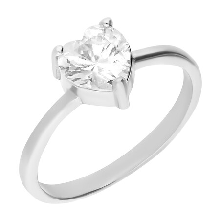 Pierścionek srebrny serce z cyrkonii HS810 próba 925