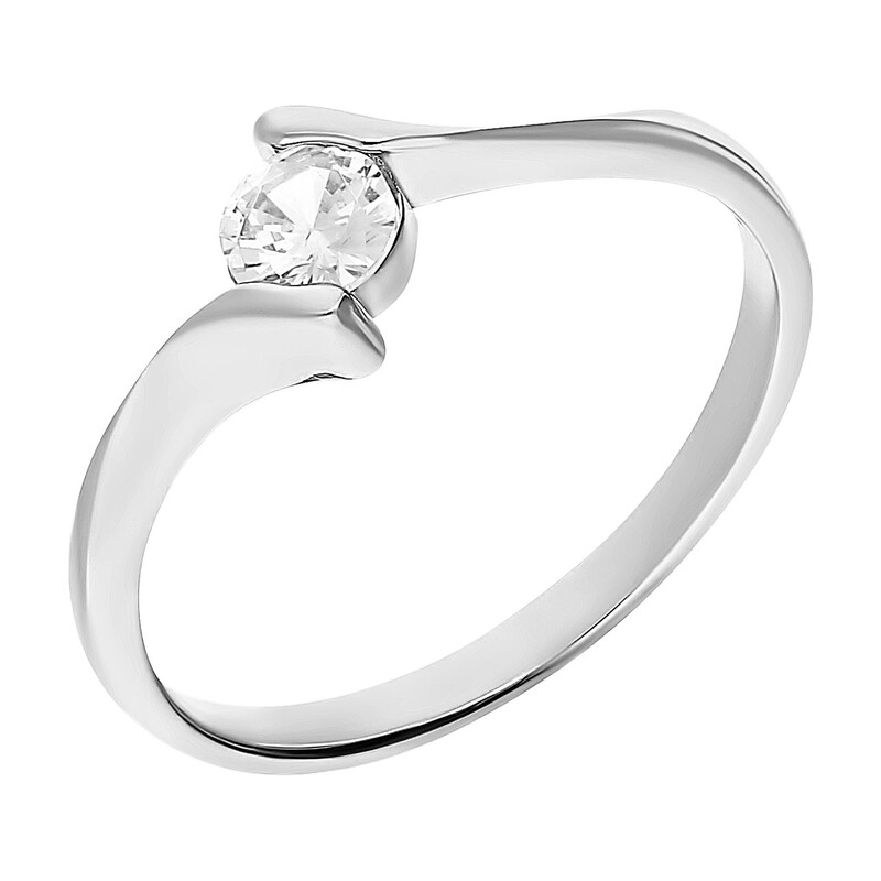 Pierścionek srebrny z cyrkonią w szynie HS952 próba 925