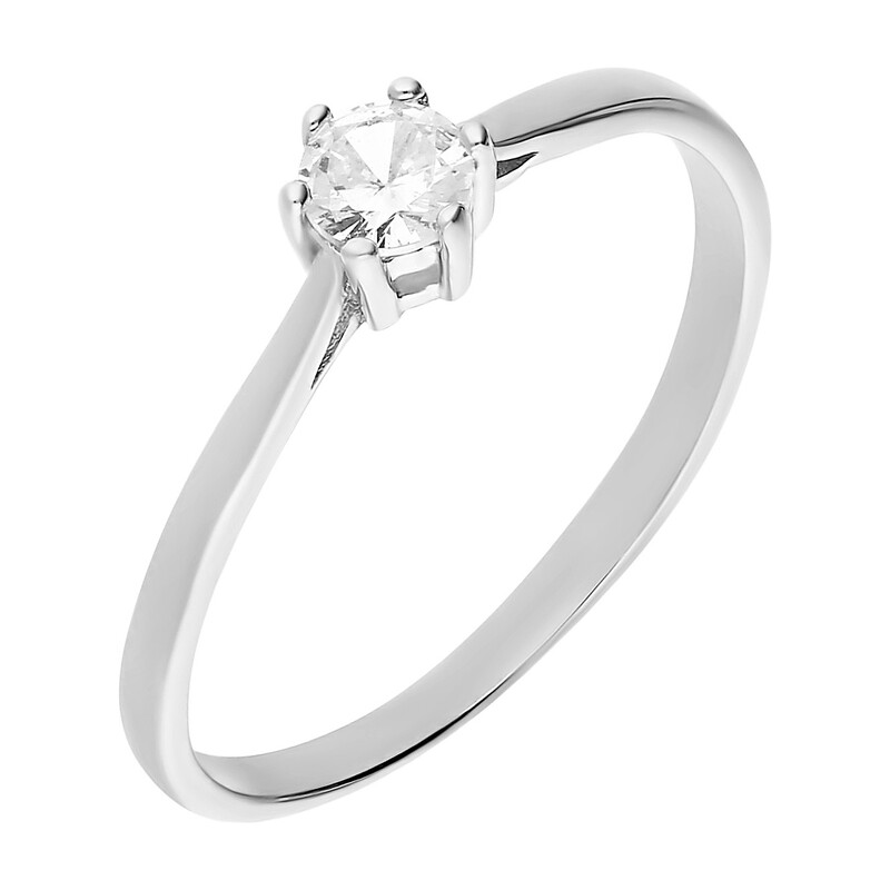 Pierścionek srebrny z cyrkonią w sześciu łapkach HS1174 próba 925