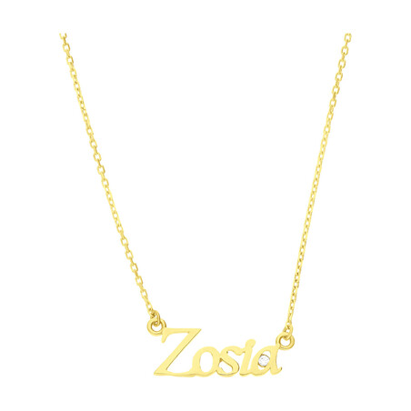 Naszyjnik złoty z imieniem Zosia na łańcuszku anker