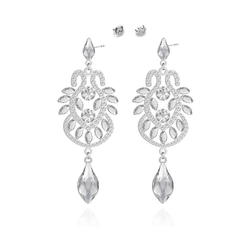Srebrne Kolczyki Grace z Kryształami Swarovski - JubilerSezam.pl