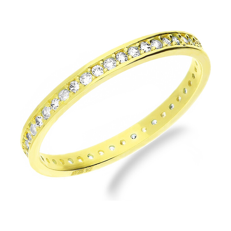 Pierścionek złoty z cyrkoniami obrączka Miłości typu rings