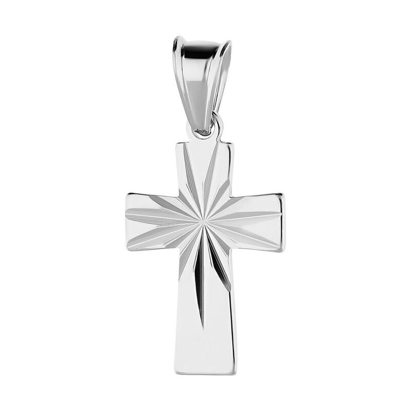 Krzyżyk srebrny grawerowany z kwadratowymi ramionami MV GKD039 próba 925